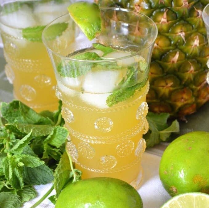 Easy Summer Cocktail: Pineapple, Lime, & Mint Sparkler