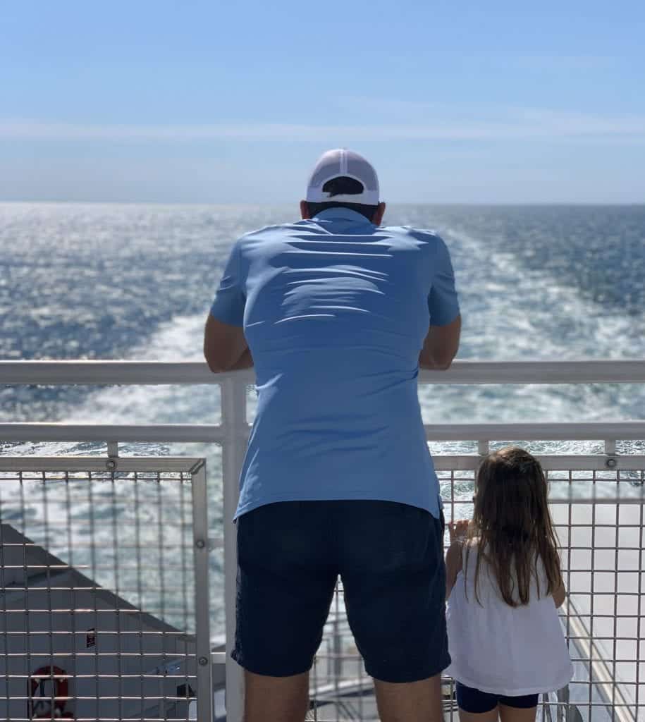 Dad + daughter + ferry