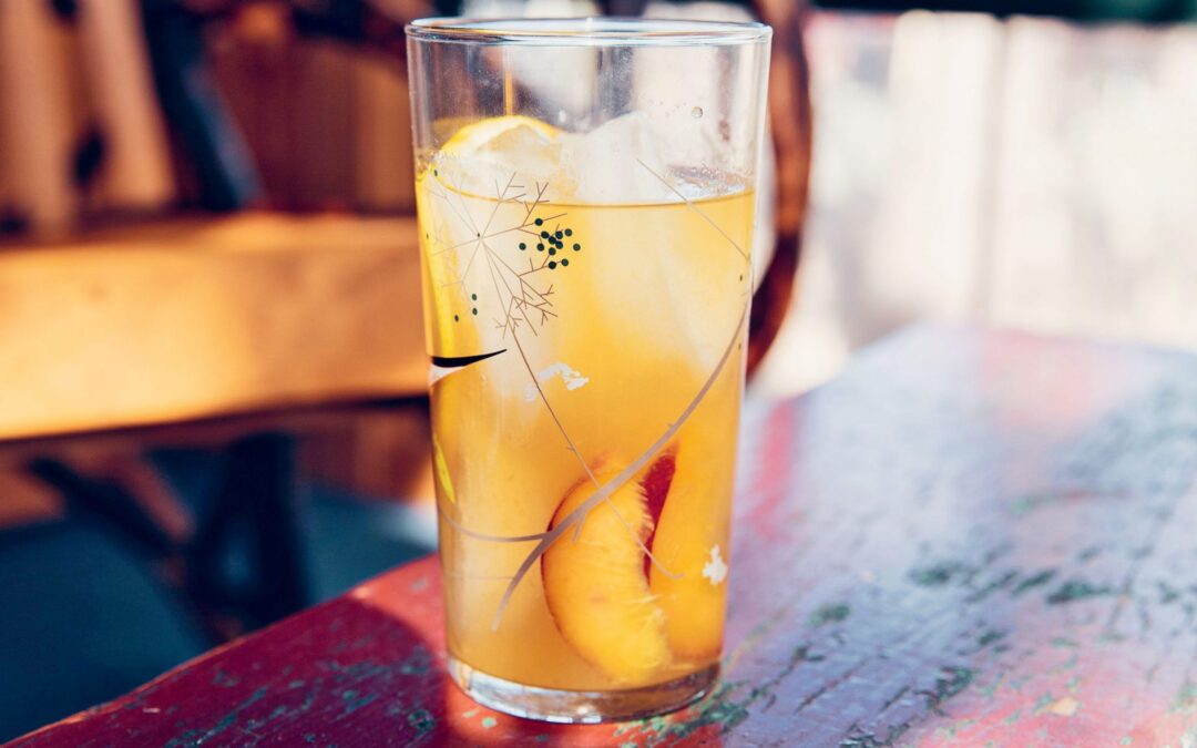 Grilled Peach and Bourbon Smash