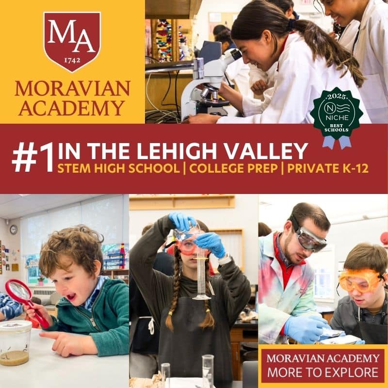 2025 Lehigh Valley Moms Private School Graphic Moravian Academy Private School guide 2025