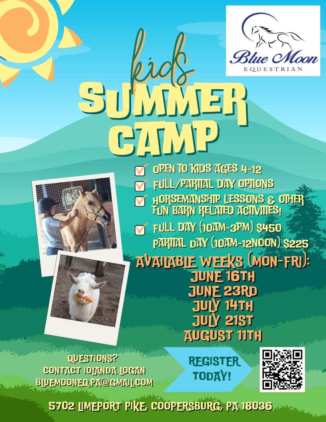 Blue Moon Equestrian Summer Camp 2025